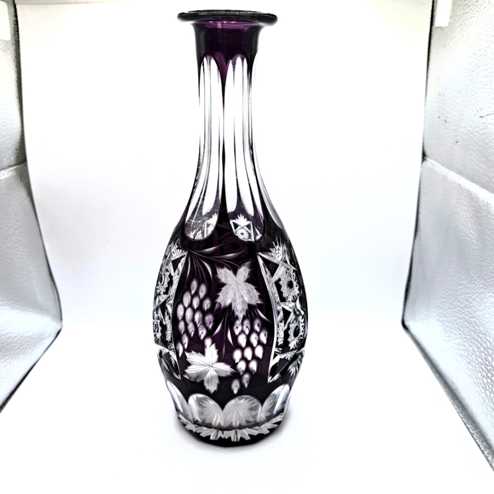 Nachtmann Decanter Vintage Crystal Cut to Clear Deep Amethyst